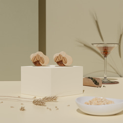 燕麥烏龍拿鐵 - 實木製耳環 / 飲料系列飾品 (耳針、耳夾款) 第4張的照片
