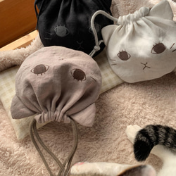 猫さん巾着Aタイプ 猫巾着 ねこ巾着 ネコ巾着 巾着袋 Poponet+ 通販
