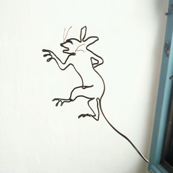 鳥獣戯画 ねずみ モビール かくれんぼ ネズミ 鳥の羽 和風 シンプル フェザー 鼠 和室 寝室 サンキャッチャー 3枚目の画像