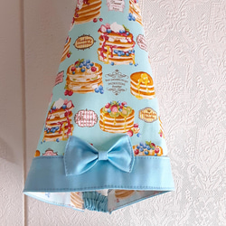 　子供エプロン、三角巾　　ふわふわパンケーキ　　　　　女の子　(１１０ー１２０） 5枚目の画像