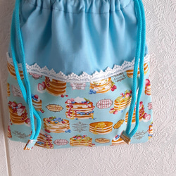 　子供エプロン、三角巾　　ふわふわパンケーキ　　　　　女の子　(１１０ー１２０） 7枚目の画像