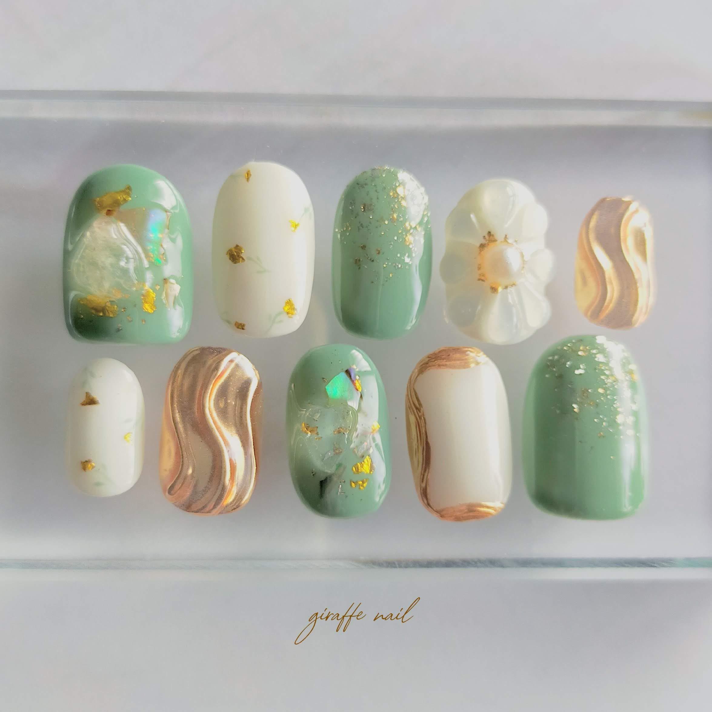 グリーンネイル　ネイルチップ #005