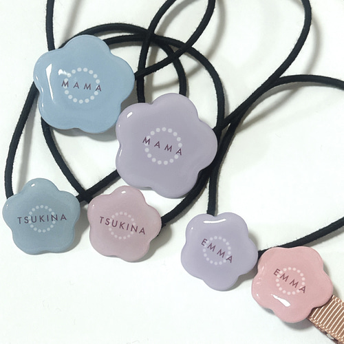 2点で1セット】名前入り 名入れ 文字入れ ヘアクリップ ヘアゴム