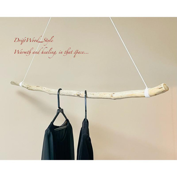 流木インテリア 真っすぐに伸びる枝の大型ハンガーラック 北欧 衣装掛け ハンギング 吊り下げ ハンガーポール 癒し 5枚目の画像