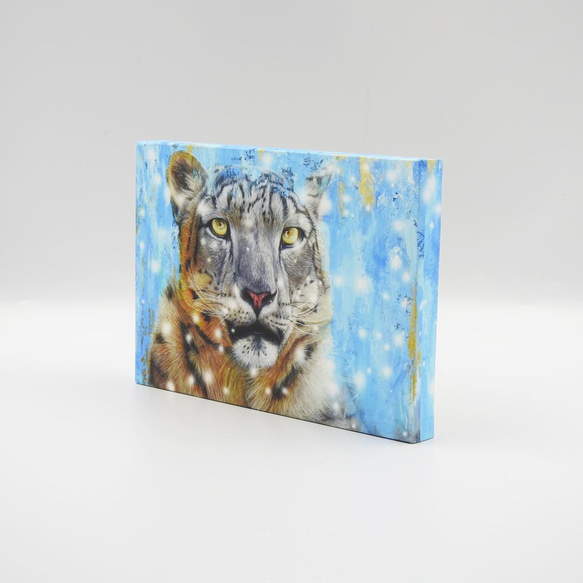 絵画パネル 「Snow leopard（ユキヒョウ）」 A5サイズ 4枚目の画像