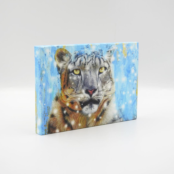 絵画パネル 「Snow leopard（ユキヒョウ）」 A5サイズ 3枚目の画像