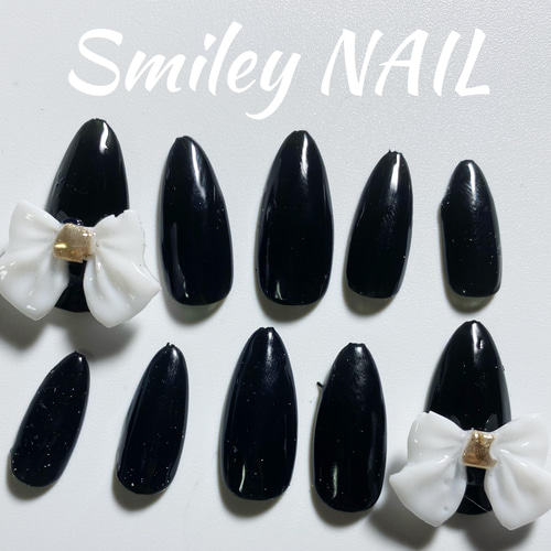 ネイルチップ 量産型ガーリー地雷 ブラック ネイルチップ‪‪♡ブラック‬‬