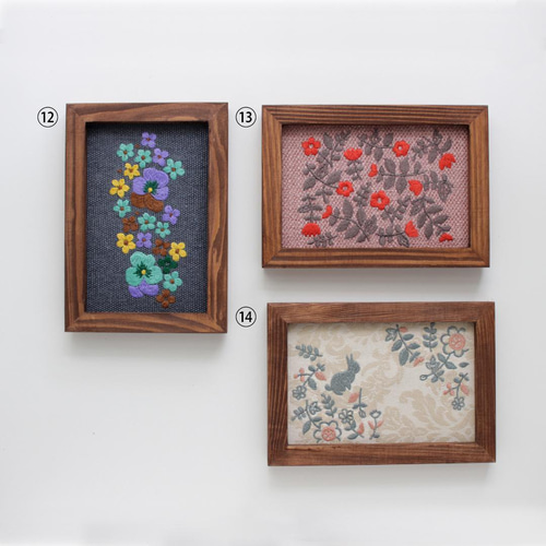 額縁絵はがきサイズ・花刺繍12～14 フォトフレーム・写真