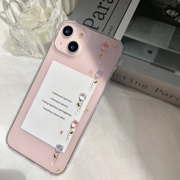 チューリップラインの iPhoneケース(ピンク) 3枚目の画像