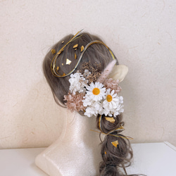 髪飾り ヘッドパーツ 結婚式 袴 謝恩会 卒業式 入学式 プリザーブドフラワー 3枚目の画像