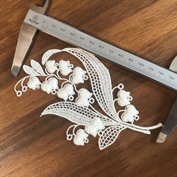 再販 ◇ ラスト ◇ 1枚 ◇ すずらん柄 B ◇ モチーフレース ◇ 日本製 ◇ M-lace-No,095 2枚目の画像