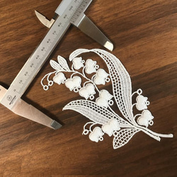 再販 ◇ ラスト ◇ 1枚 ◇ すずらん柄 B ◇ モチーフレース ◇ 日本製 ◇ M-lace-No,095 4枚目の画像