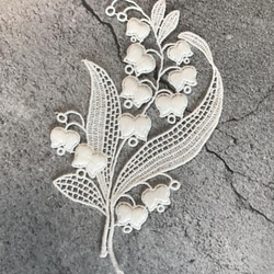 再販 ◇ ラスト ◇ 1枚 ◇ すずらん柄 B ◇ モチーフレース ◇ 日本製 ◇ M-lace-No,095 5枚目の画像