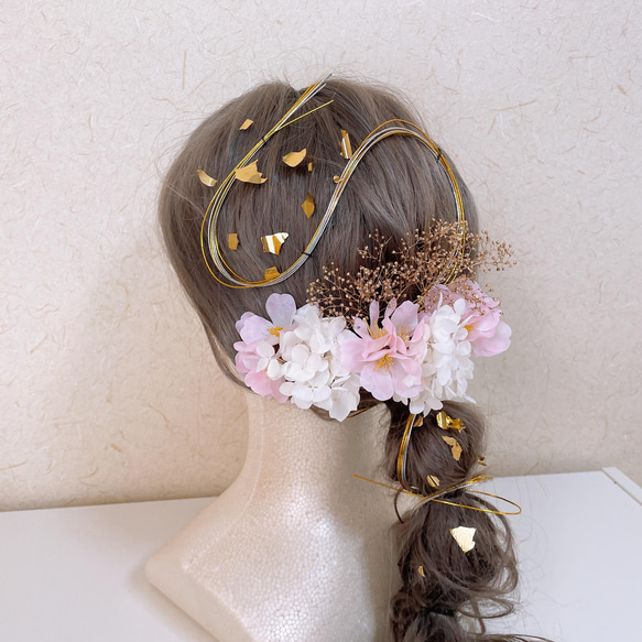 桜髪飾り 桜ヘッドパーツ 春髪飾り 2枚目の画像