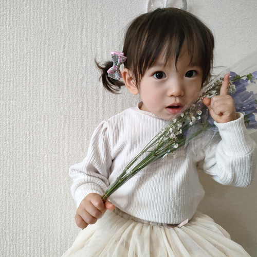 2個セット♡petit liberty♡リバティヘアゴム♡リボンヘアゴムセット 