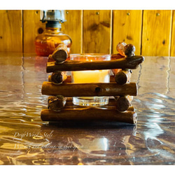 流木インテリア 流木を組み合わせたシンプルなキャンドルホルダー 癒し アロマ 間接照明 キャンプ キャンドル付 N7 3枚目の画像