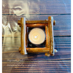 流木インテリア 流木を組み合わせたシンプルなキャンドルホルダー 癒し アロマ 間接照明 キャンプ キャンドル付 N7 5枚目の画像