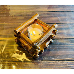 流木インテリア 流木を組み合わせたシンプルなキャンドルホルダー 癒し アロマ 間接照明 キャンプ キャンドル付 N7 2枚目の画像