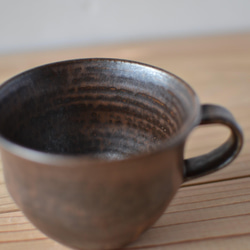 小マグカップ　ブロンズ釉（ティーカップ・コーヒーカップ）ダークブラウン 3枚目の画像