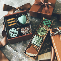 デコチョコクッキー♥バレンタインアソートセット♥ブラウンBOX 1枚目の画像