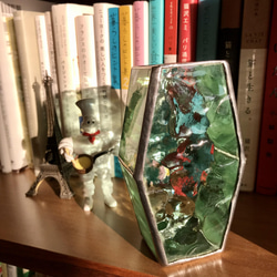 ステンドグラスの花瓶(レタスグリーン)【受注製作】 4枚目の画像