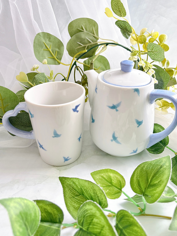 幸せの青い鳥〜ブルーバードのティーセット〜 マグカップ ℒ𝓊𝒸𝒾ℴ𝓁ℯ