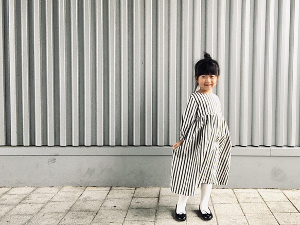 ベビー・キッズ ギャザーワンピ♡長袖タイプ♡2柄から選択♡親子
