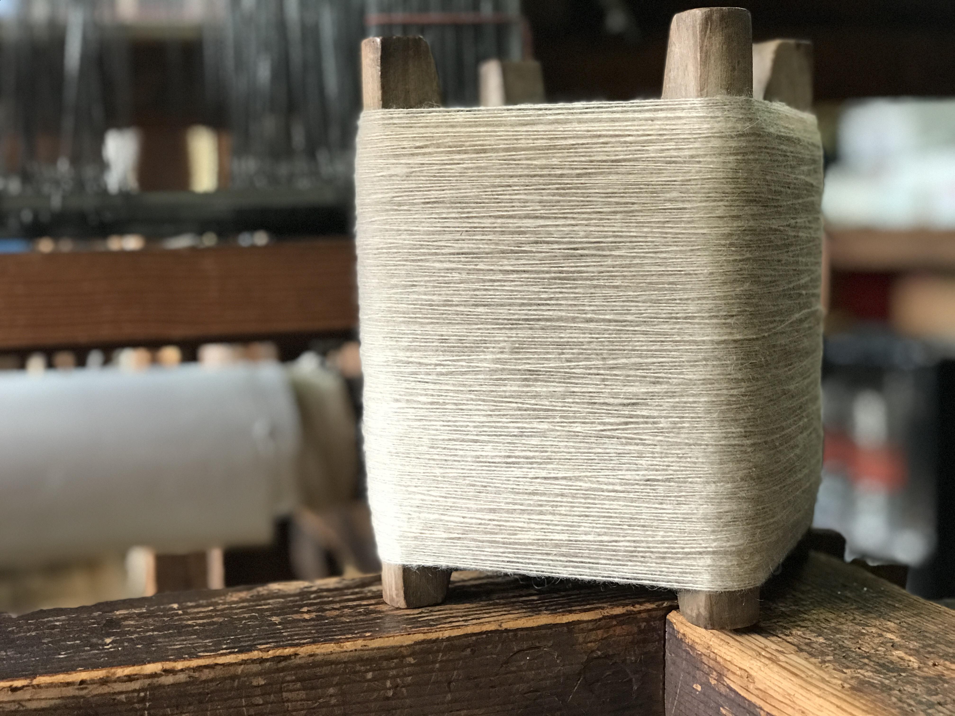 無染色ウールマフラー【手紡ぎ手織りホームスパン】防寒♪♪［受注生産品］