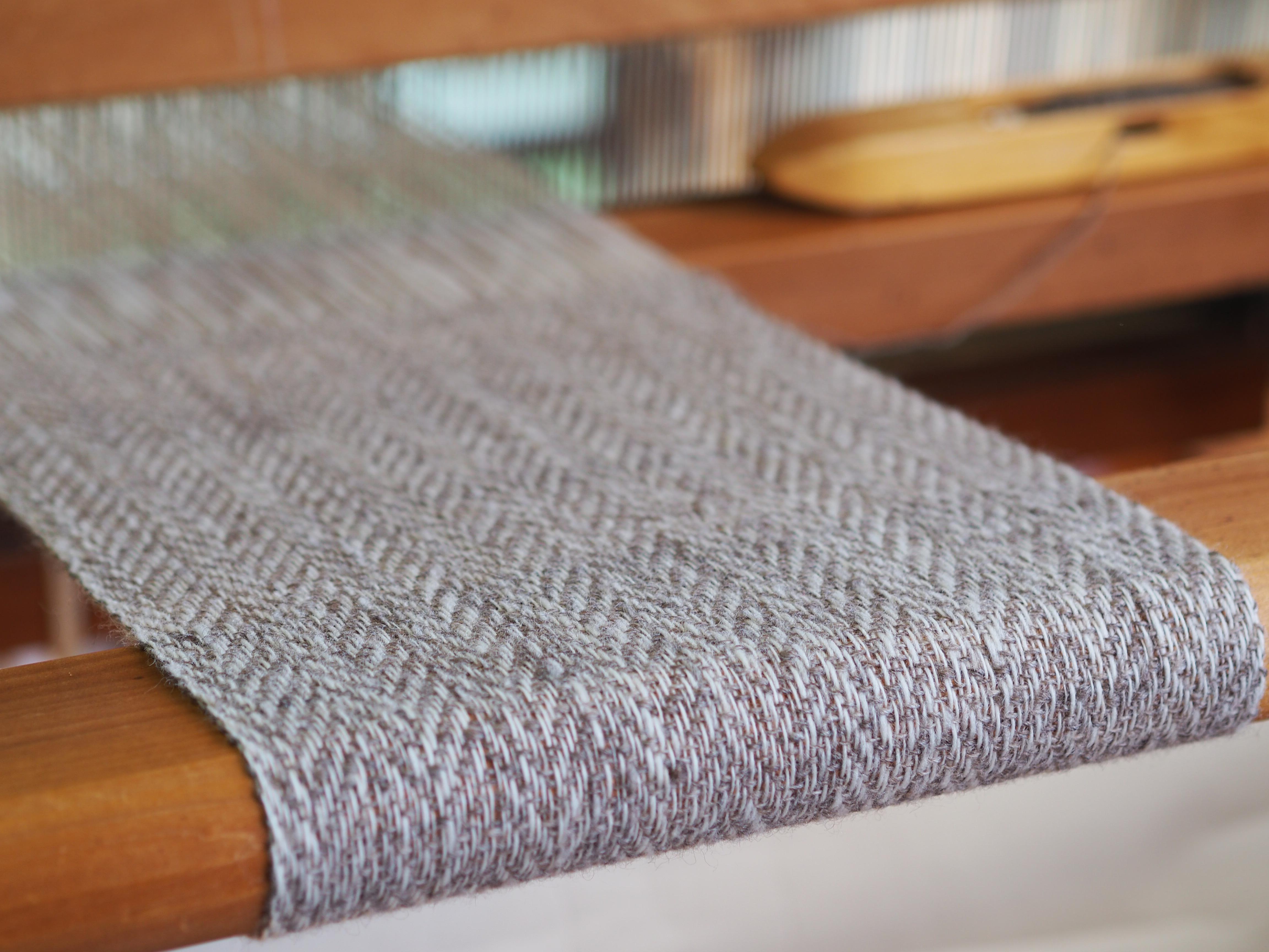 無染色ウールマフラー【手紡ぎ手織りホームスパン】防寒♪♪［受注生産品］