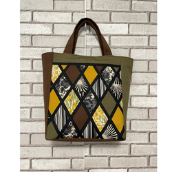 ひし形パッチワークのスクエアトートバッグ トートバッグ mama-10 通販