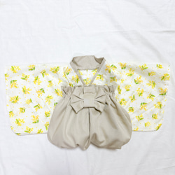 【momoka】ベビー袴 ハンドメイド 花柄マスタード×生成り 0a377d517c983b10d6eb53c927306e