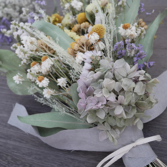 春のスワッグ「季節のスワッグ・春」北海道ガーデンからの贈り物・ドライフラワー花束 6枚目の画像