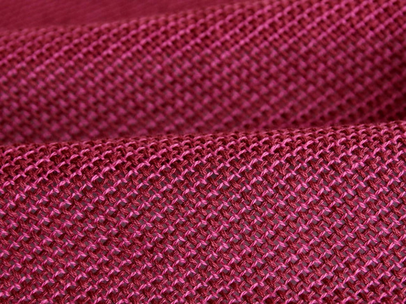 手織りコットン100%チクチクしないオールシーズンストール  ボルドーxローズピンク 6枚目の画像
