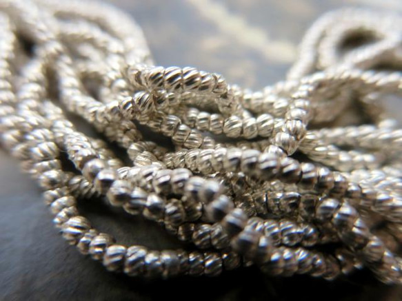 *♥*Antique Metal Seed Beads Twisted Silver 6strand*♥* 3枚目の画像