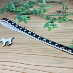 犬　首輪＆リードセット　星柄　スター　ブラック　ホワイト　小型犬　ハンドメイド 4枚目の画像