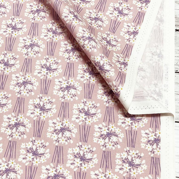 110×50 110×50 花柄 生地 布 パステルブーケの綿オックス ピンク コットン100% 50cm単位販売 6枚目の画像