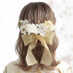 再販【幸せを運ぶ】四葉のクローバーとミモザのレジンヘアゴム＊選べる