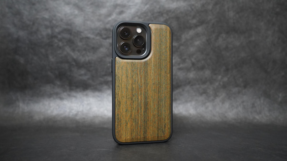iPhone 系列 綠檀木 原木防摔木殼 第2張的照片