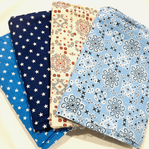 ⭐️ 4重 ガーゼハンカチ ハンドメイド ハンカチ 5枚セット② ⭐️ 4重 ガーゼハンカチ ハンドメイド ハンカチ 5枚セット②