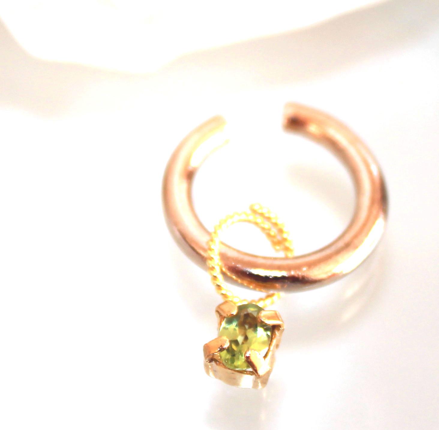 新芽ペリドットイヤーカフ×２　3way Big Ear-cuff