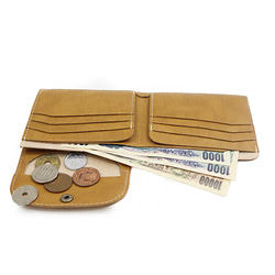 【9色】機能的な二つ折り財布！カードも入って小銭も見やすい(受注生産)ミニマリストにも！ 4枚目の画像
