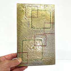 小さな作品　漆アートパネル　オブジェ　壁掛け　ゴールド　/ 「square」安定 1枚目の画像