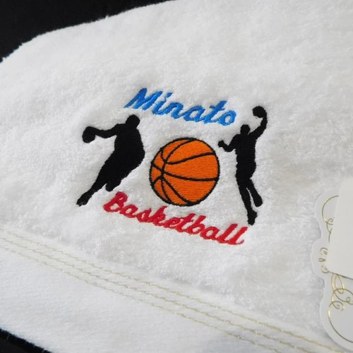 バスケ好きな方へ お名前刺繍入り今治フェイスタオル バス