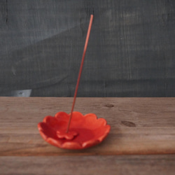 赤いお花皿のお香立て（一輪挿しにも・加湿器にも）　送料無料 4枚目の画像