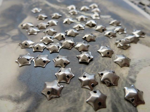 **♥Antique French Metal Sequin Star Shape Silver 50pcs♥** 5枚目の画像