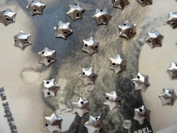 **♥Antique French Metal Sequin Star Shape Silver 50pcs♥** 3枚目の画像