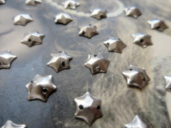 **♥Antique French Metal Sequin Star Shape Silver 50pcs♥** 2枚目の画像