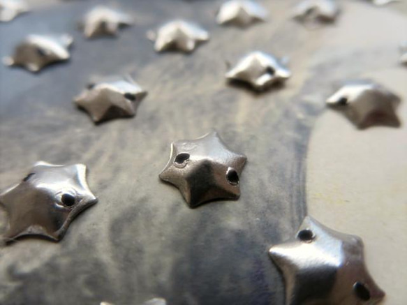**♥Antique French Metal Sequin Star Shape Silver 50pcs♥** 4枚目の画像