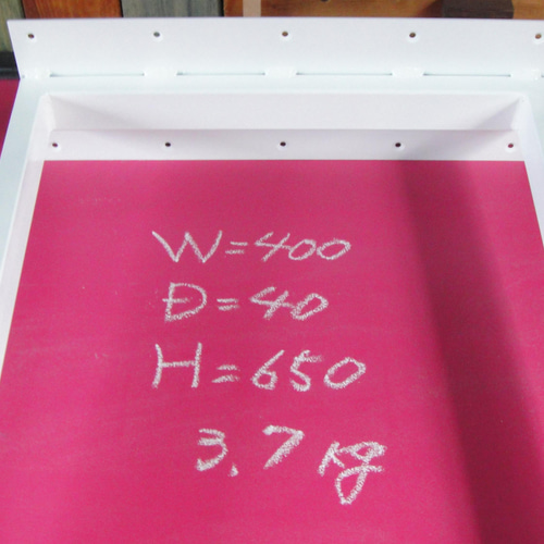 マットホワイトでアイアンな極細鉄脚♪ 40×400×650mm □型 2脚ver  