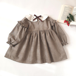 入園入学][新作]コットンリネンのよそゆきワンピース 子供服 B